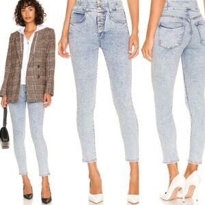 Veronica Beard Katherine Corset Extra High Rise Jeans In Vail Size 28